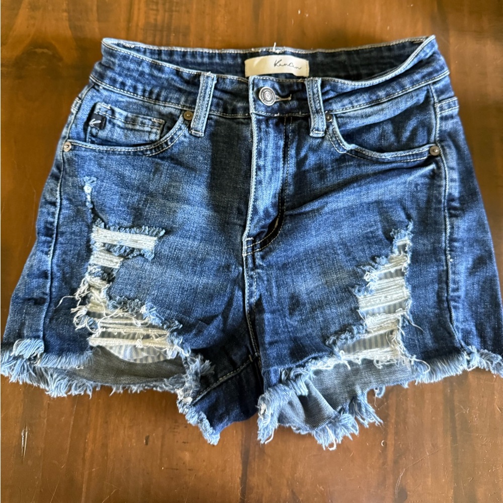 KanCan Blue Distressed Jean Shorts High-Waisted